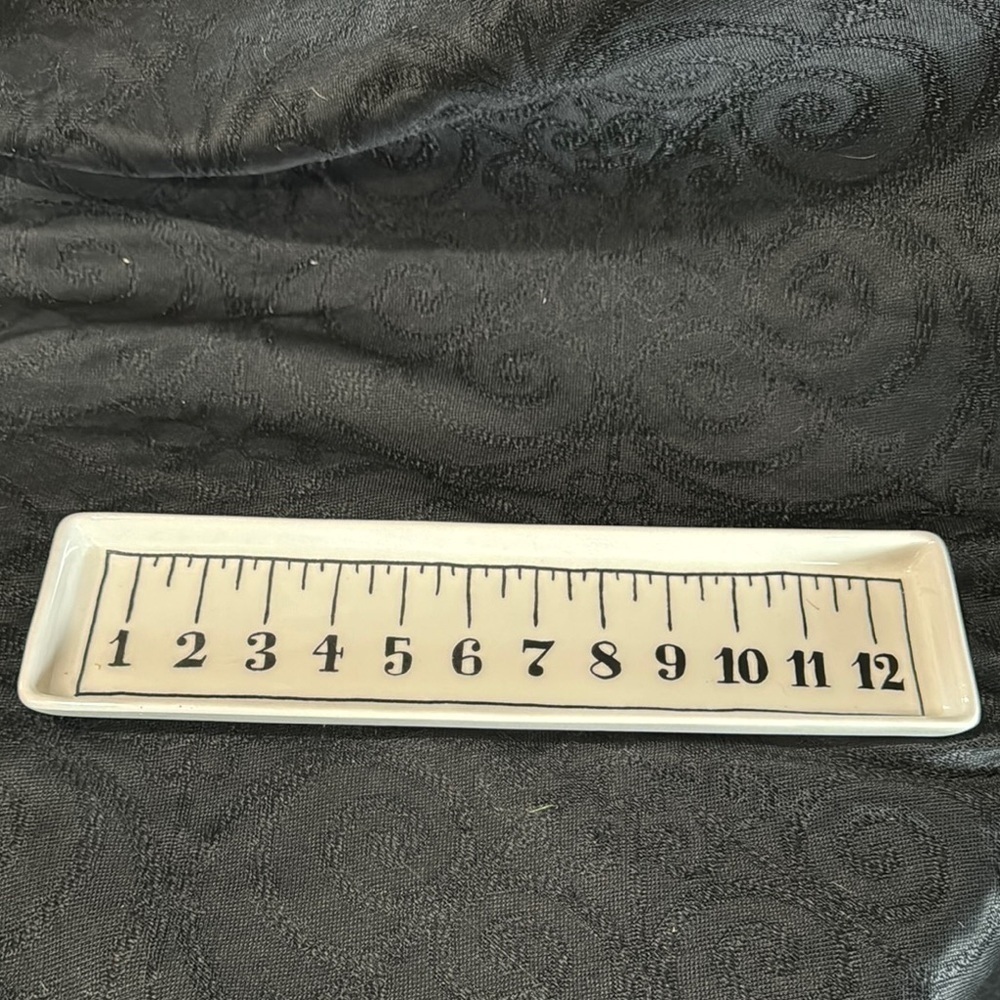 Magenta-rae Dunn vintage  Ceramic Ruler trinket Tray